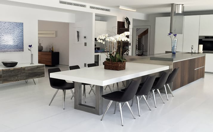 concrete dining table