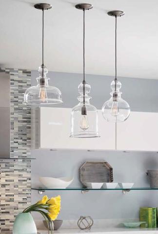 How far apart should pendant lights be over an island in the kitchen: Staunton Pendants in Kitchen large