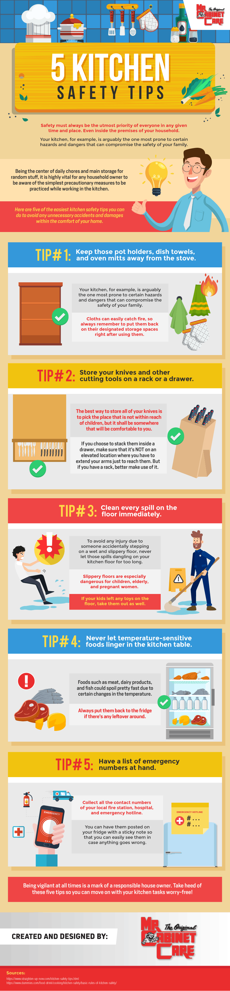 5 Kitchen Safety Tips infographic