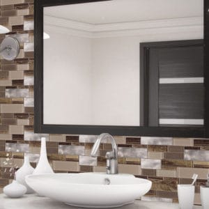 Glass tile in the bathroom