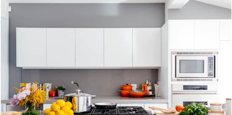 white kitchen counter