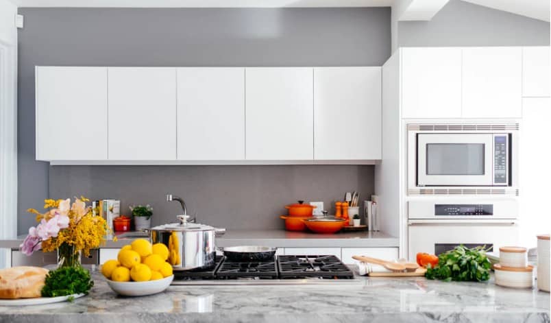 modern and sleek white kitchen cabinets