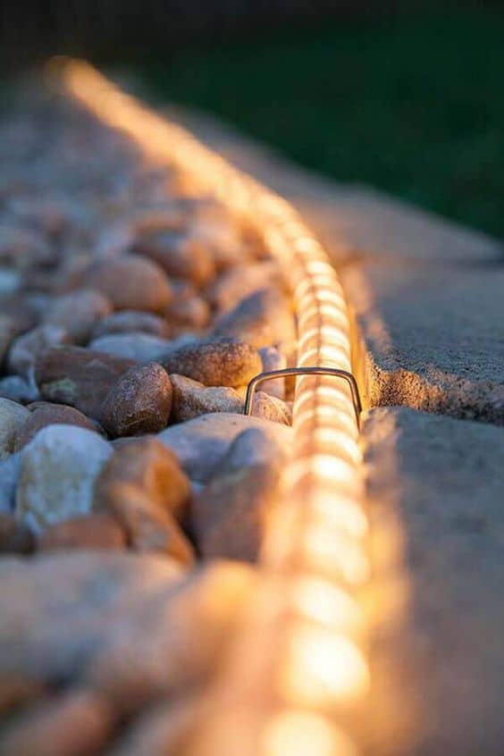 LED lights used to for a border #ropeLights #lighting #lights #ledLights #stringLights #backyardLighting #outdoorLights #OutdoorLighting